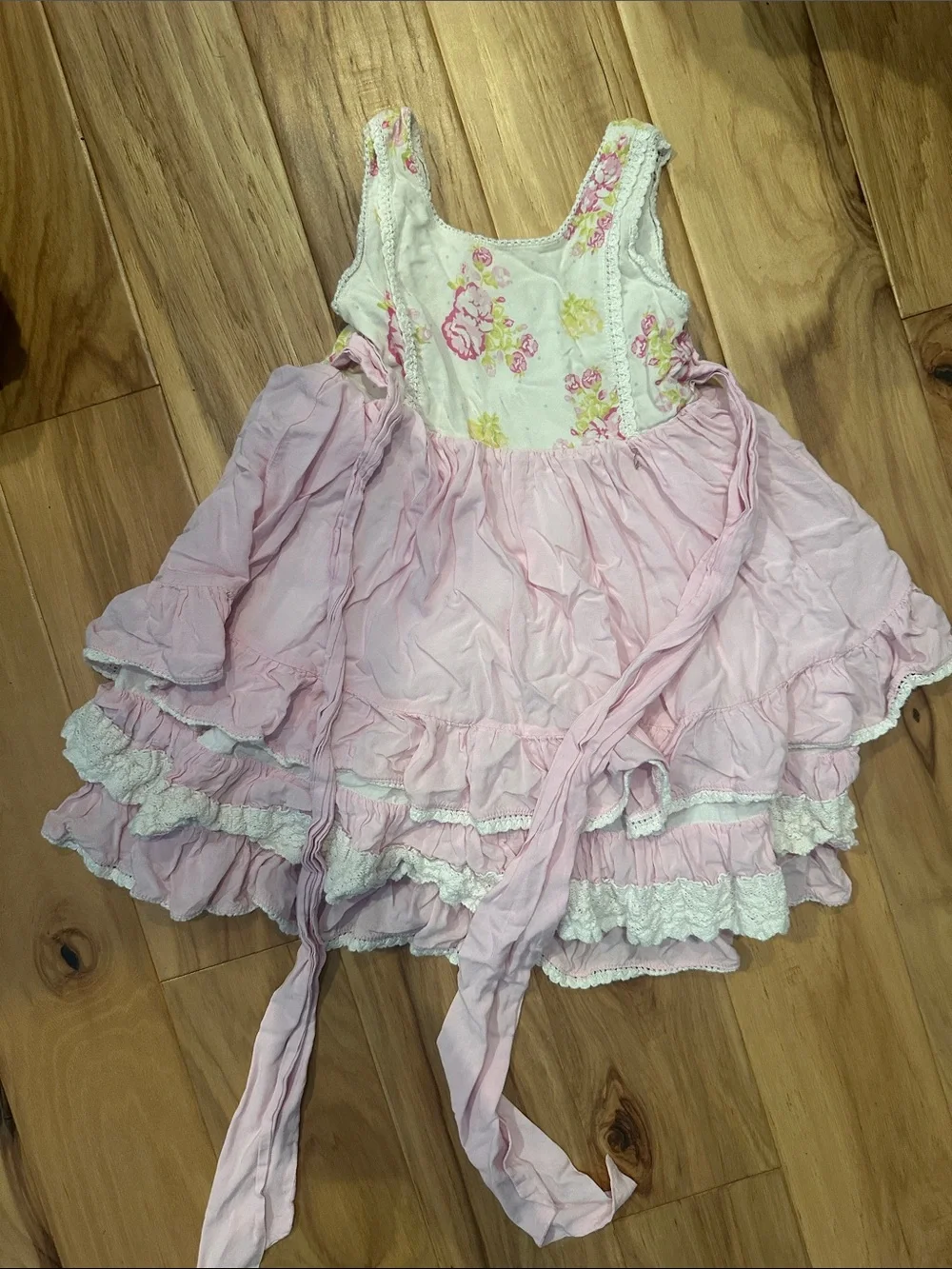 SweetHoney Pink and White Floral Girls' Dress